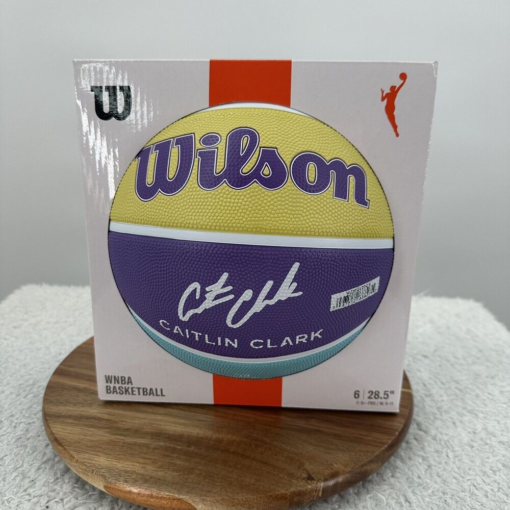 Caitlin Clark Inspire Basketball Purple Yellow Size 6‎ Wilson New In Box WNBA